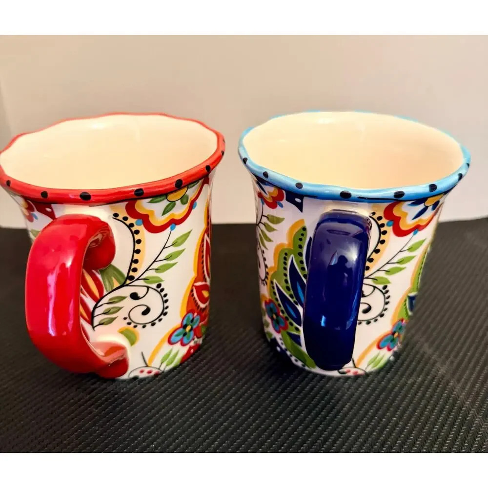 Two Tabletops Unlimited’s Bocca España handcrafted earthenware mugs.